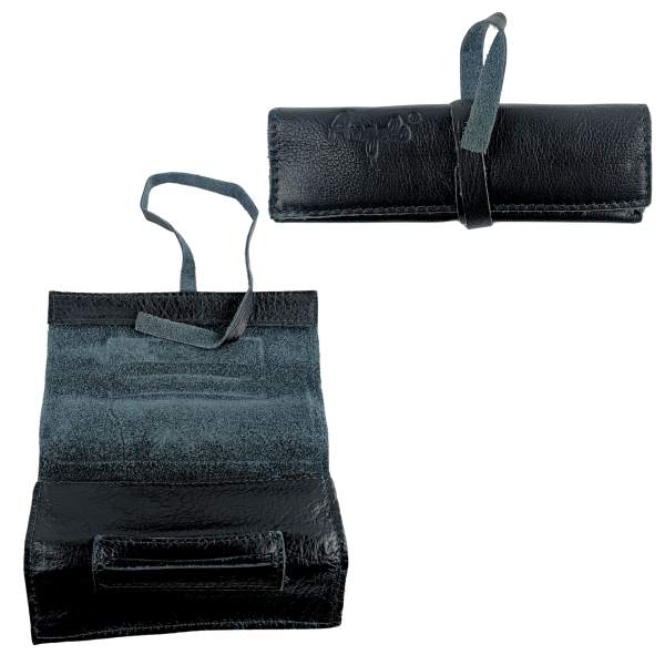 Feinschnittbeutel Leder Schwarz 10er set